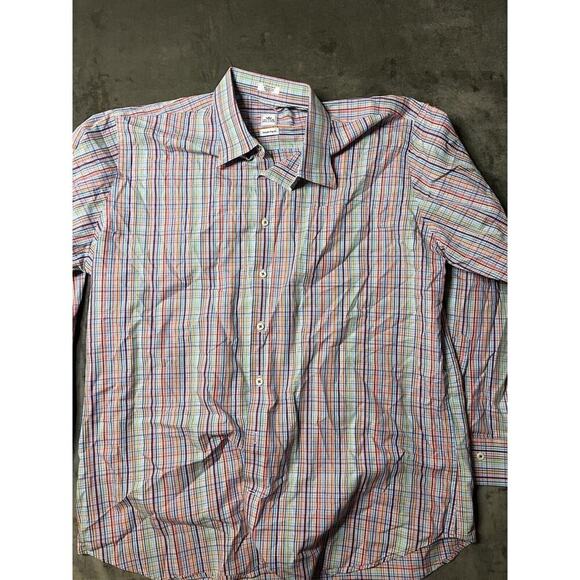 Peter Millar Size XL Long Sleeve‎ Seaside Wash Plaid Button Up - Picture 1 of 7
